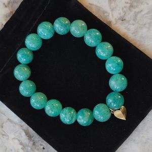 14kt heart amazonite bracelet